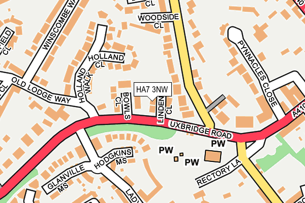 HA7 3NW map - OS OpenMap – Local (Ordnance Survey)