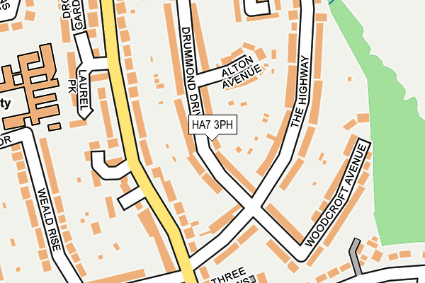 HA7 3PH map - OS OpenMap – Local (Ordnance Survey)