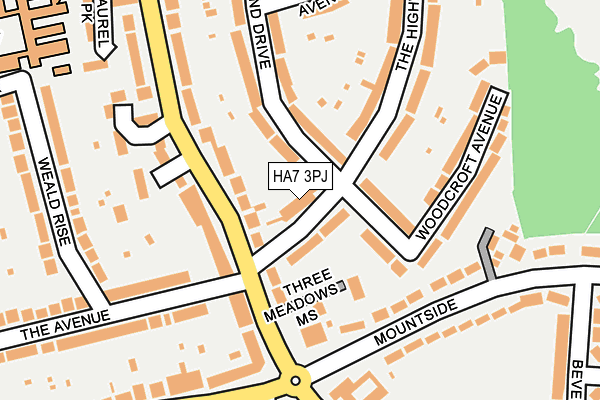 HA7 3PJ map - OS OpenMap – Local (Ordnance Survey)