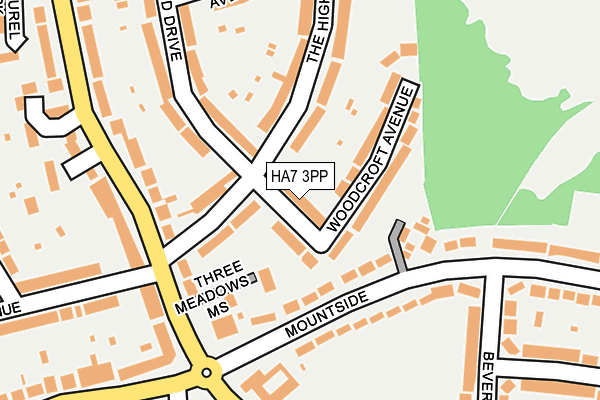 HA7 3PP map - OS OpenMap – Local (Ordnance Survey)