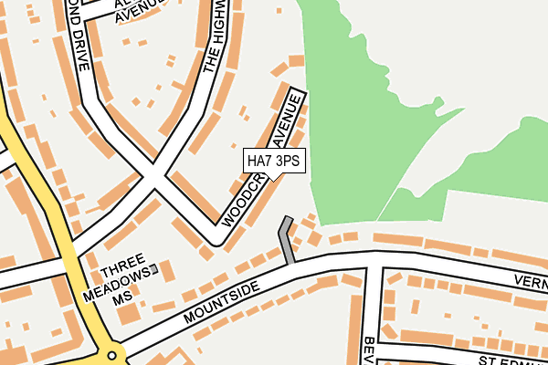 HA7 3PS map - OS OpenMap – Local (Ordnance Survey)