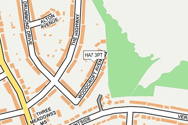 HA7 3PT map - OS OpenMap – Local (Ordnance Survey)