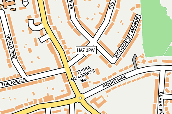 HA7 3PW map - OS OpenMap – Local (Ordnance Survey)