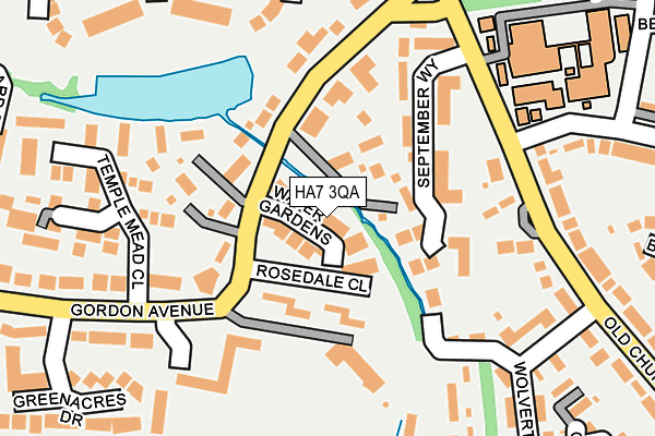 HA7 3QA map - OS OpenMap – Local (Ordnance Survey)