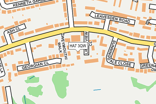 HA7 3QW map - OS OpenMap – Local (Ordnance Survey)