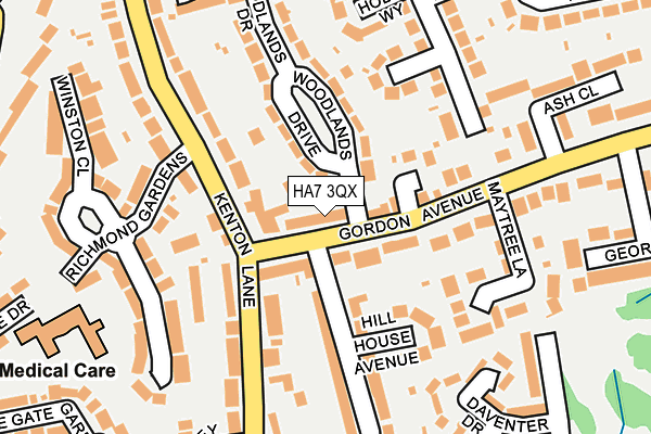 HA7 3QX map - OS OpenMap – Local (Ordnance Survey)