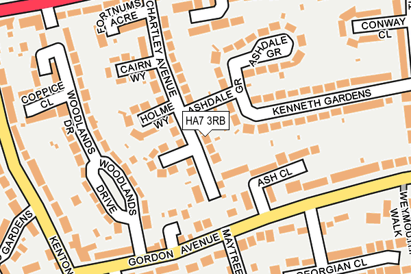 HA7 3RB map - OS OpenMap – Local (Ordnance Survey)