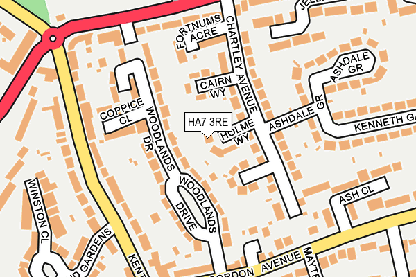 HA7 3RE map - OS OpenMap – Local (Ordnance Survey)