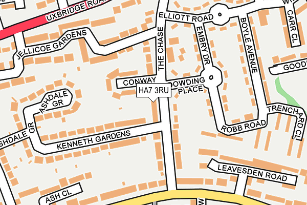 HA7 3RU map - OS OpenMap – Local (Ordnance Survey)