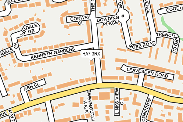 HA7 3RX map - OS OpenMap – Local (Ordnance Survey)