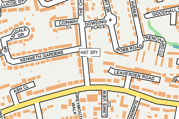 HA7 3RY map - OS OpenMap – Local (Ordnance Survey)