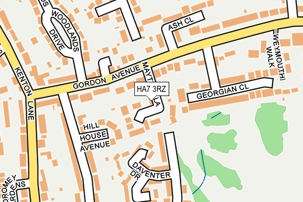 HA7 3RZ map - OS OpenMap – Local (Ordnance Survey)
