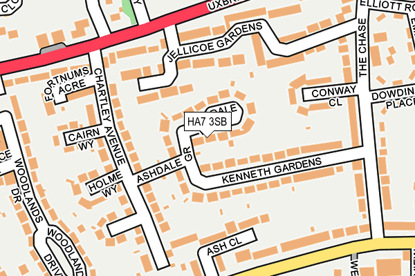 HA7 3SB map - OS OpenMap – Local (Ordnance Survey)