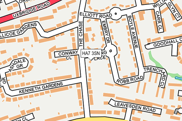 HA7 3SN map - OS OpenMap – Local (Ordnance Survey)