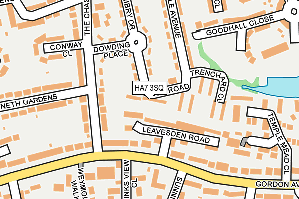HA7 3SQ map - OS OpenMap – Local (Ordnance Survey)