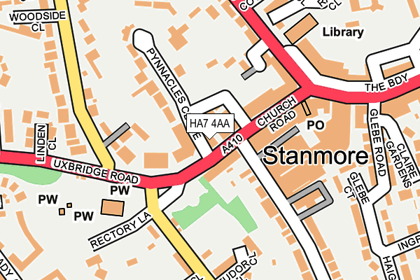 HA7 4AA map - OS OpenMap – Local (Ordnance Survey)