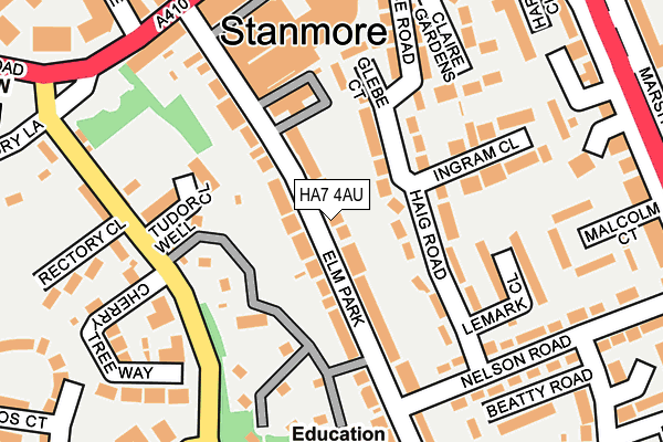 HA7 4AU map - OS OpenMap – Local (Ordnance Survey)