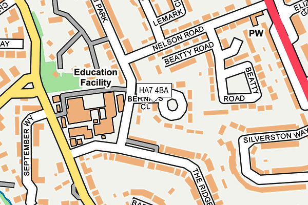 HA7 4BA map - OS OpenMap – Local (Ordnance Survey)