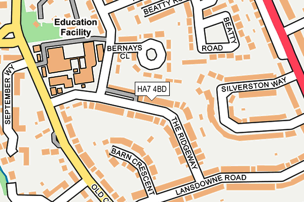 HA7 4BD map - OS OpenMap – Local (Ordnance Survey)