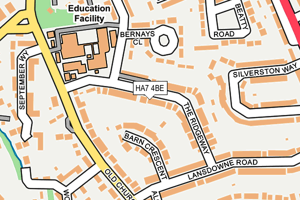 HA7 4BE map - OS OpenMap – Local (Ordnance Survey)