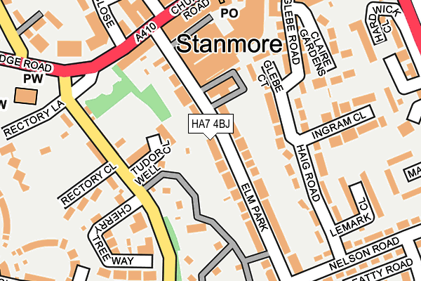 HA7 4BJ map - OS OpenMap – Local (Ordnance Survey)