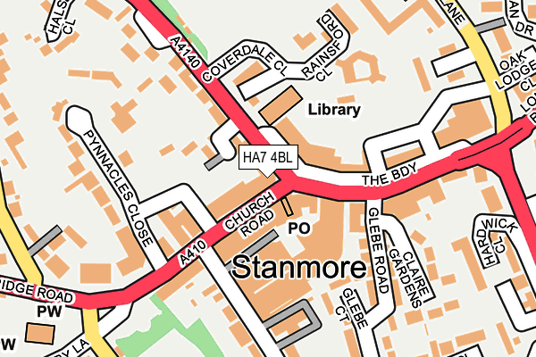 HA7 4BL map - OS OpenMap – Local (Ordnance Survey)