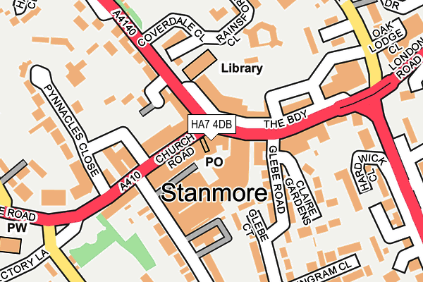 HA7 4DB map - OS OpenMap – Local (Ordnance Survey)