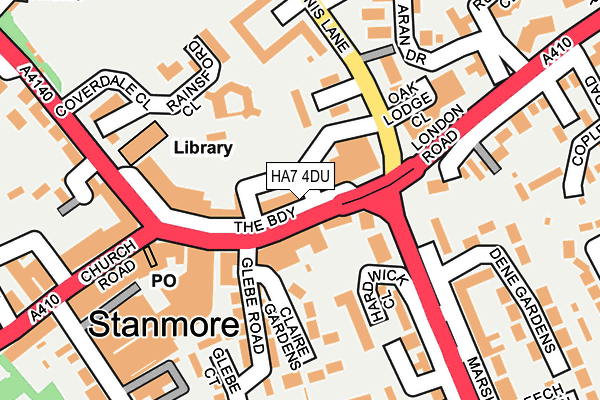 HA7 4DU map - OS OpenMap – Local (Ordnance Survey)