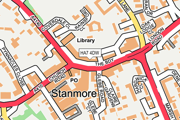 HA7 4DW map - OS OpenMap – Local (Ordnance Survey)