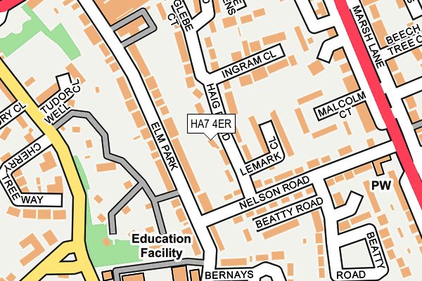 HA7 4ER map - OS OpenMap – Local (Ordnance Survey)