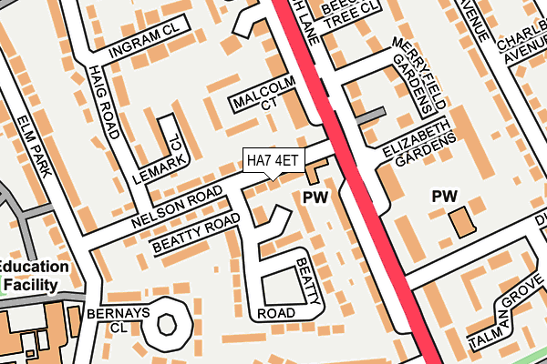 HA7 4ET map - OS OpenMap – Local (Ordnance Survey)