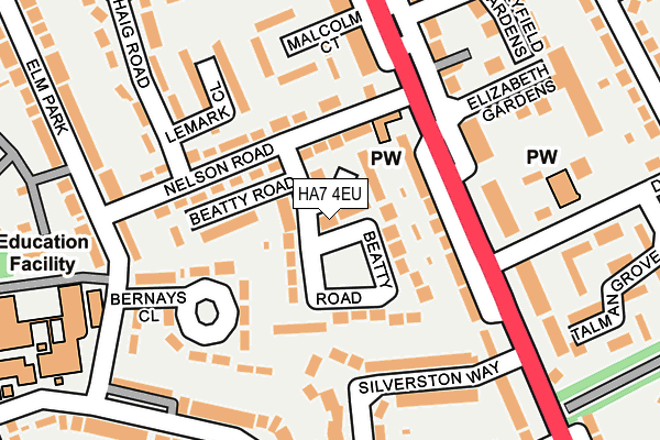 HA7 4EU map - OS OpenMap – Local (Ordnance Survey)