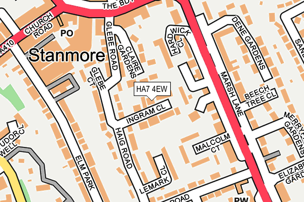 HA7 4EW map - OS OpenMap – Local (Ordnance Survey)