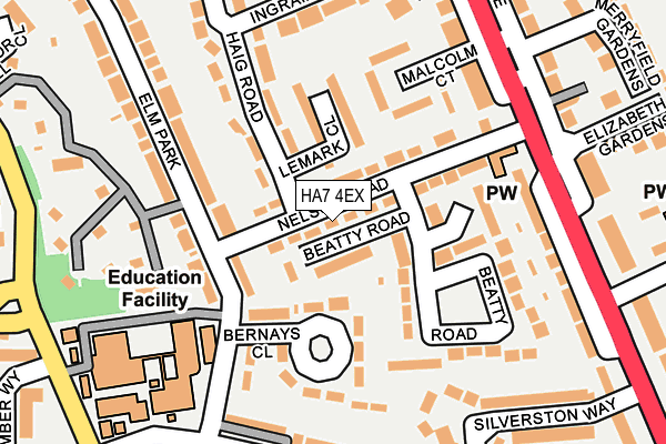 HA7 4EX map - OS OpenMap – Local (Ordnance Survey)