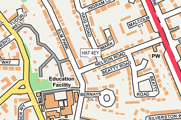 HA7 4EY map - OS OpenMap – Local (Ordnance Survey)