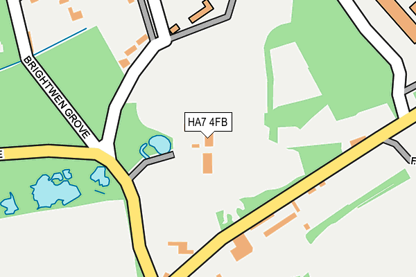 HA7 4FB map - OS OpenMap – Local (Ordnance Survey)