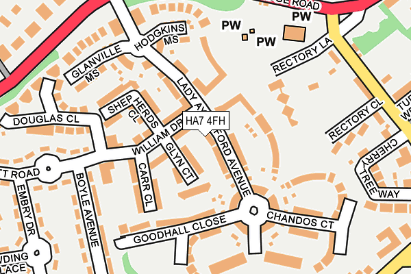 HA7 4FH map - OS OpenMap – Local (Ordnance Survey)