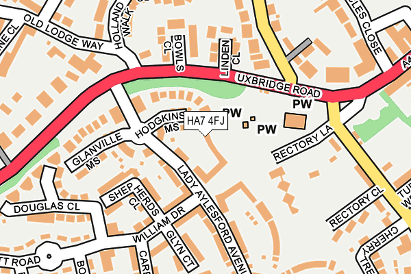 HA7 4FJ map - OS OpenMap – Local (Ordnance Survey)