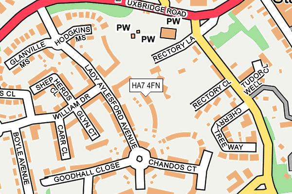 HA7 4FN map - OS OpenMap – Local (Ordnance Survey)