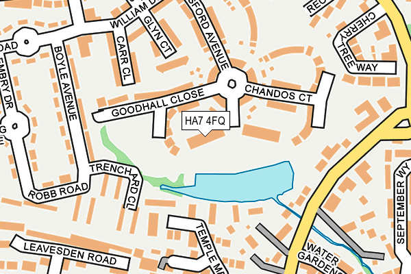 HA7 4FQ map - OS OpenMap – Local (Ordnance Survey)