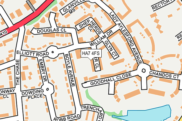 HA7 4FS map - OS OpenMap – Local (Ordnance Survey)