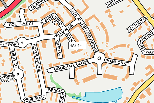 HA7 4FT map - OS OpenMap – Local (Ordnance Survey)