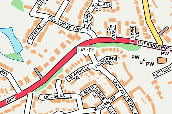 HA7 4FY map - OS OpenMap – Local (Ordnance Survey)