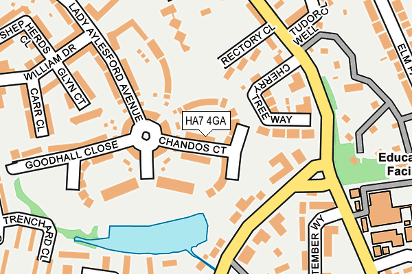 HA7 4GA map - OS OpenMap – Local (Ordnance Survey)