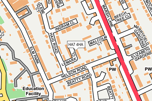 HA7 4HA map - OS OpenMap – Local (Ordnance Survey)