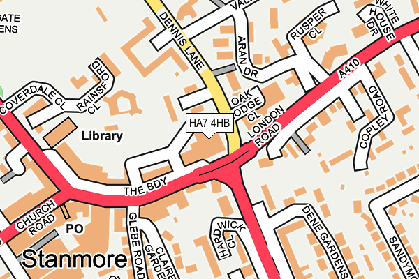 HA7 4HB map - OS OpenMap – Local (Ordnance Survey)