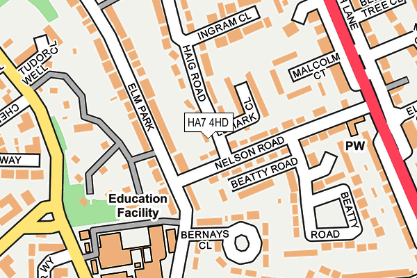HA7 4HD map - OS OpenMap – Local (Ordnance Survey)
