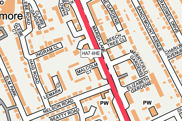 HA7 4HE map - OS OpenMap – Local (Ordnance Survey)