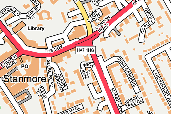 HA7 4HG map - OS OpenMap – Local (Ordnance Survey)