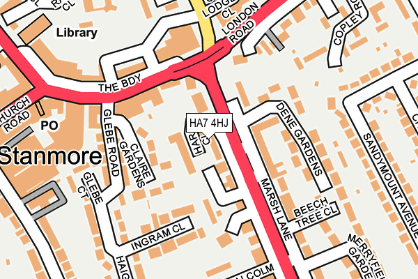 HA7 4HJ map - OS OpenMap – Local (Ordnance Survey)